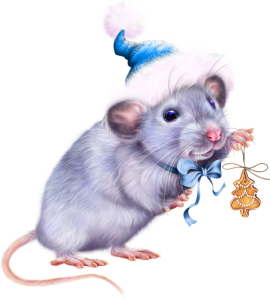 a cute christmas mouse